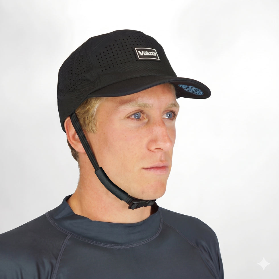 VAIKOBI HYDRO BUMP HAT WITH STRAP - BLACK