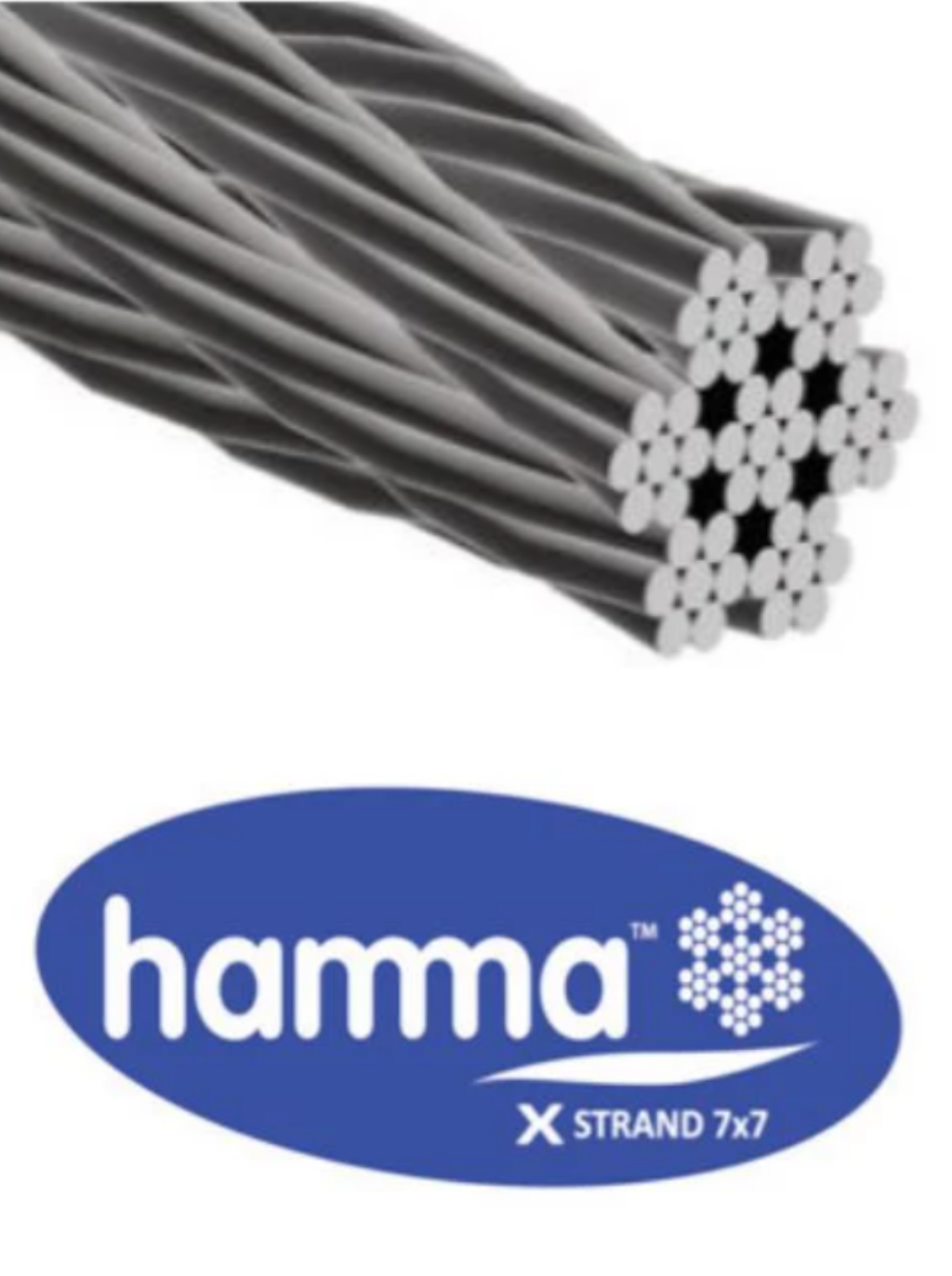 HAMMA 7X7 WIRE ROPE 3MM G316 - SOLD PER METRE