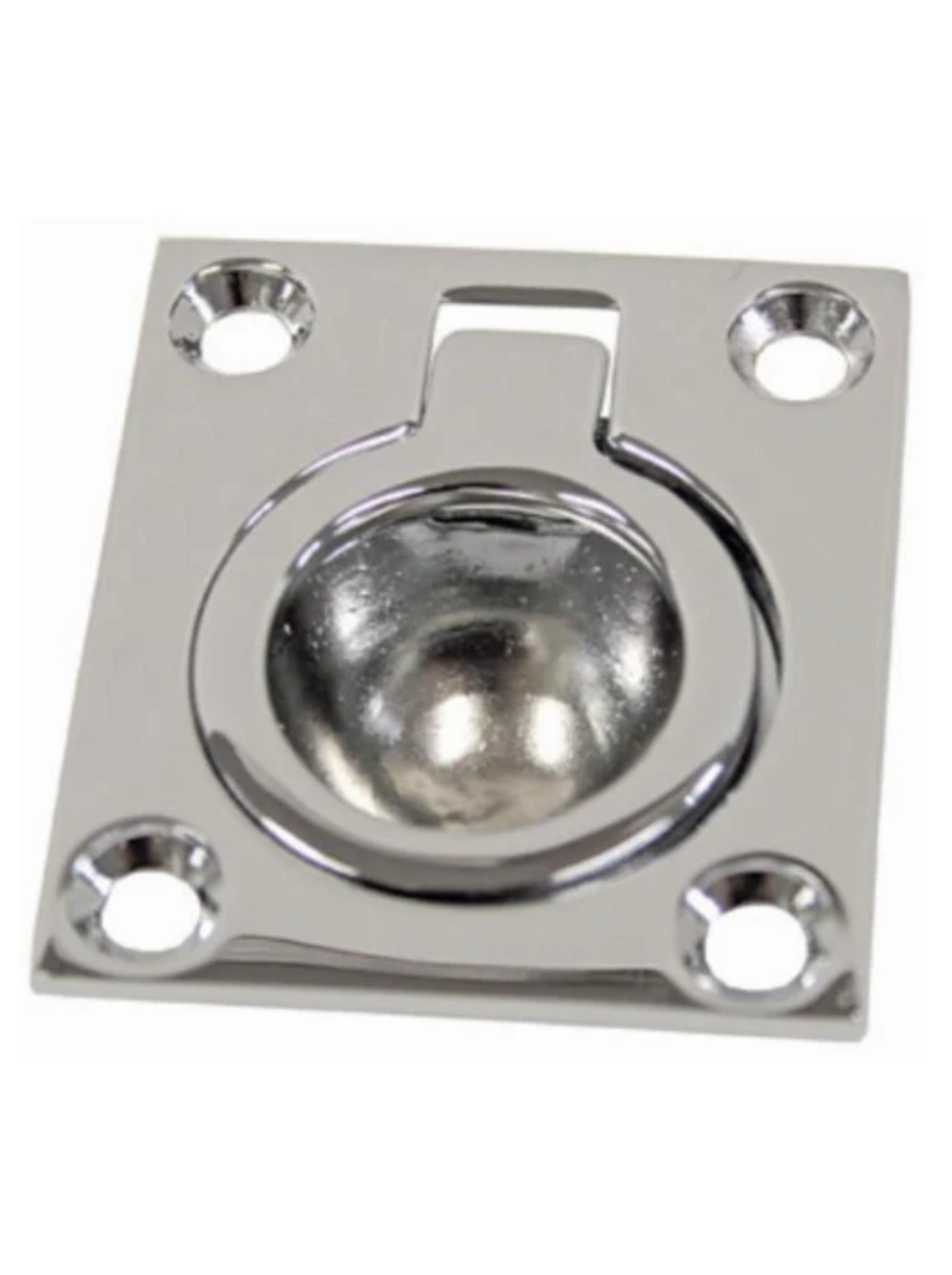 FLUSH PULL RING 60 X 47MM CHROME PLATED BRASS