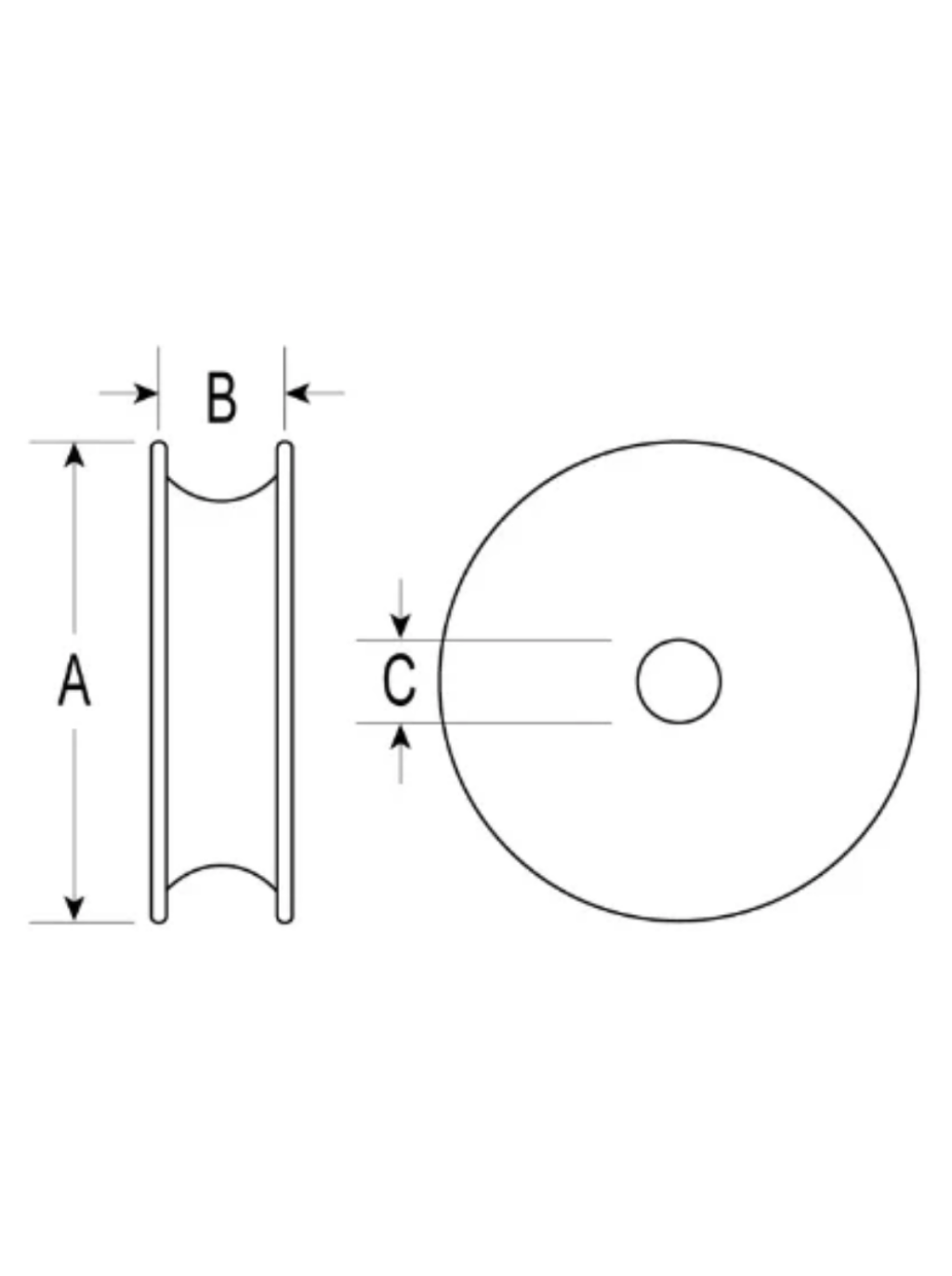 ACETAL SHEAVE - OD:28MM X ID:8MM X W:15MM