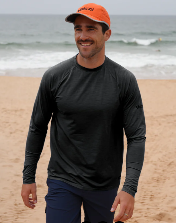 VAIKOBI UV OCEAN TECH LONG SLEEVE TEE - CHARCOAL