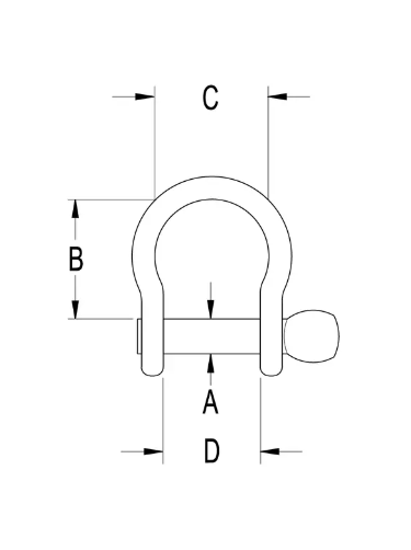 RONSTAN BOW SHACKLE , PIN 3/16", L:17MM, W:14MM