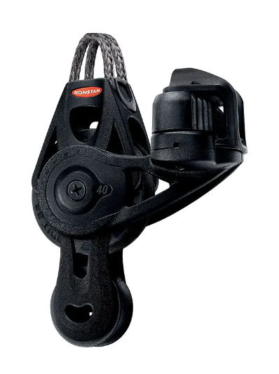 RONSTAN SERIES 40 BB ORBIT BLOCK, FIDDLE WITH CLEAT & DYNEEMA LINK HEAD