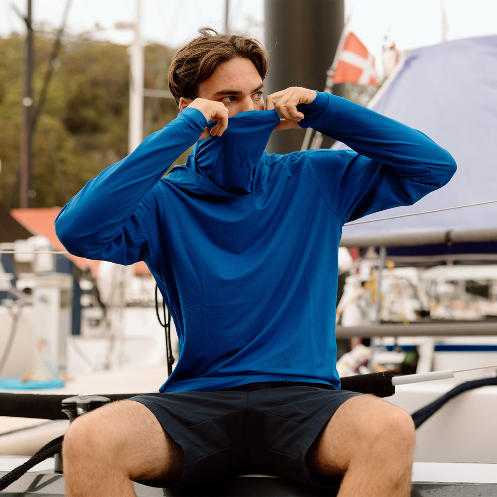 BURKE HOODED SUNSHIRT - BLUE