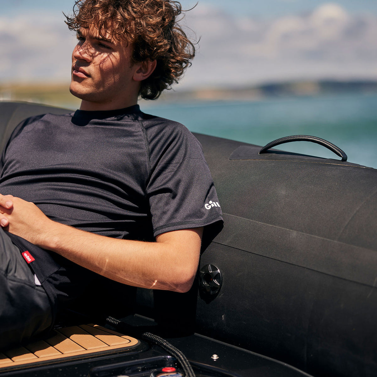 MENS UV TEC TEE CHARCOAL - SIZE MEDIUM