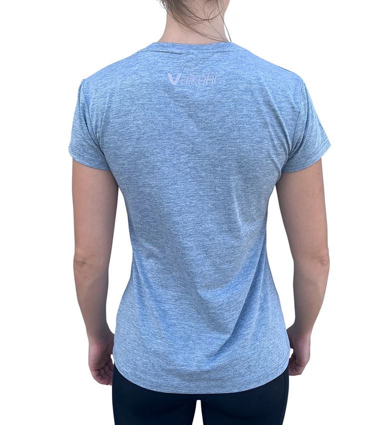 VAIKOBI UV SHORT SLEEVED WOMEN'S TECH TEE - HEATHER BLUE