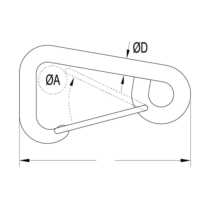Ronstan Asymmetric Snap Hook (Carbine) 120mm
