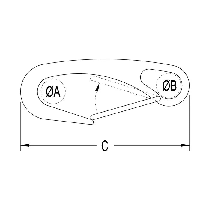 RONSTAN SPRING SNAP HOOK 100MM - COMMODITY GRADE