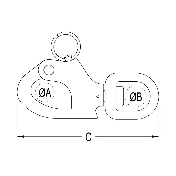 RONSTAN SWIVEL SNAP SHACKEL - 87MM