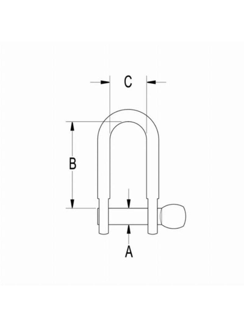 RONSTAN D SHACKLE - PIN 3/16 INCH, L:18MM, W:11MM