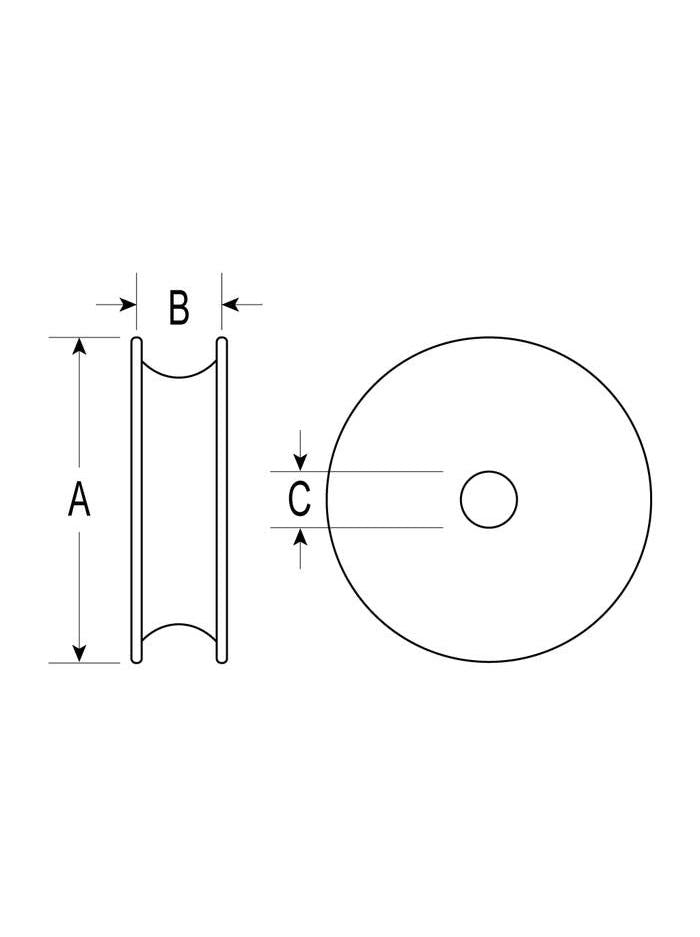 RONSTAN SERIES 30 NYLATRON SHEAVE - OD: 30MM X WIDTH :11MM X ID: 8MM