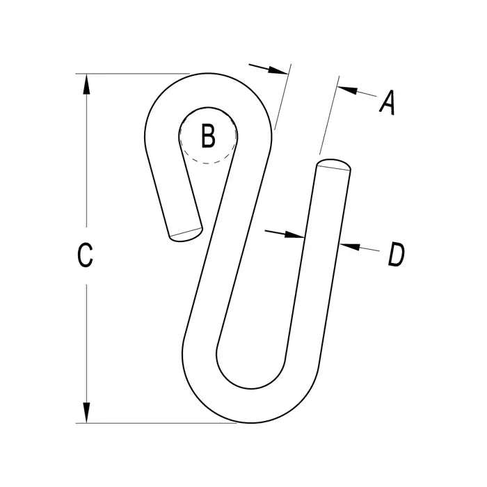 RONSTAN S-HOOK - 9.5mm diameter