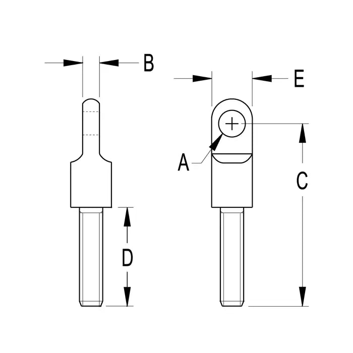Ronstan Eyebolt Stainless Steel 54mm x 1/4inch UNF Thread