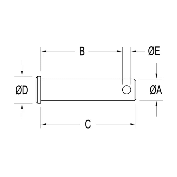 RONSTAN 316G STAINLESS CLEVIS PIN - 7.9MM X 19.2MM