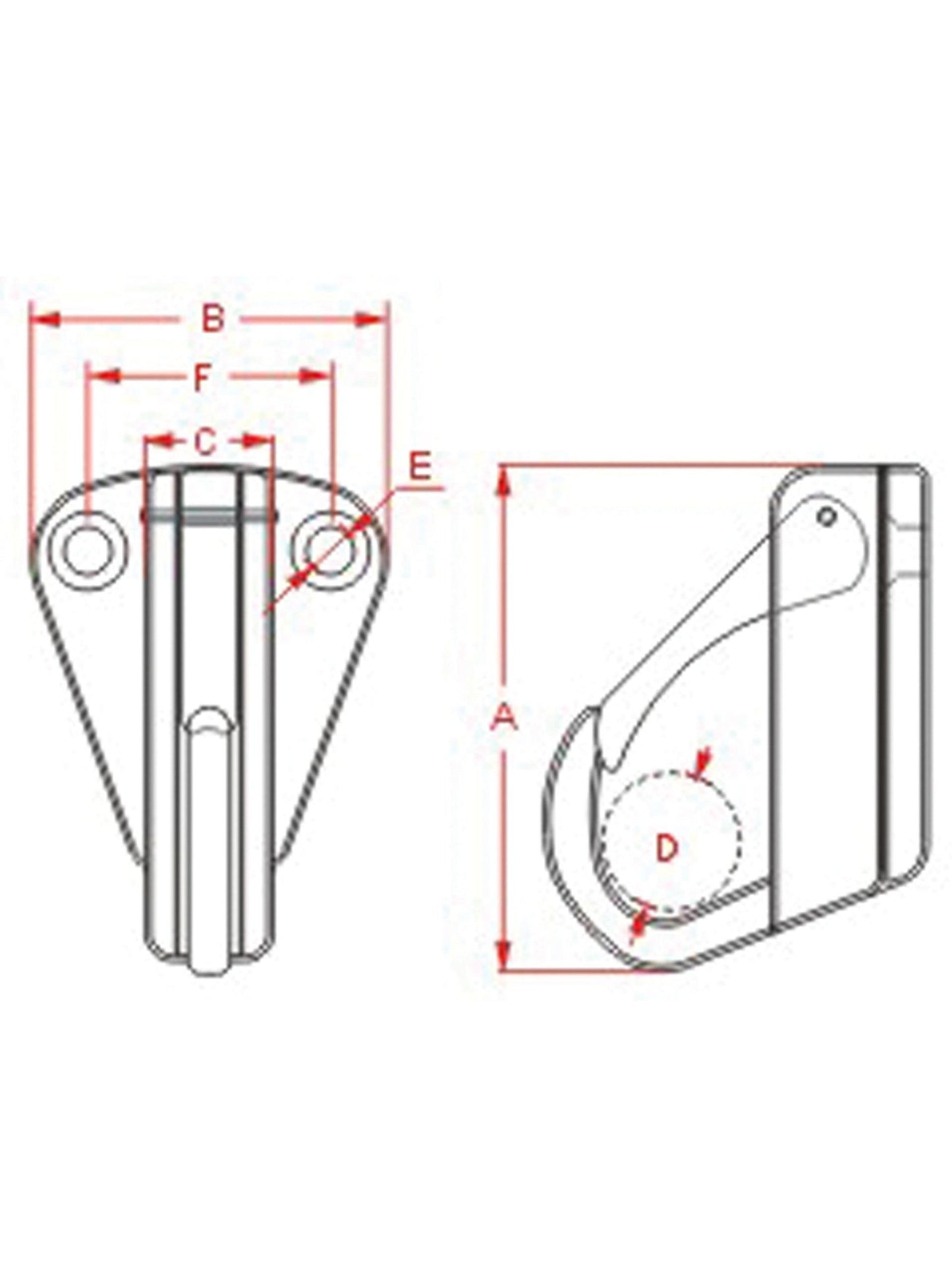 BULKHEAD HOOK, 316 STAINLESS STEEL - 10MM
