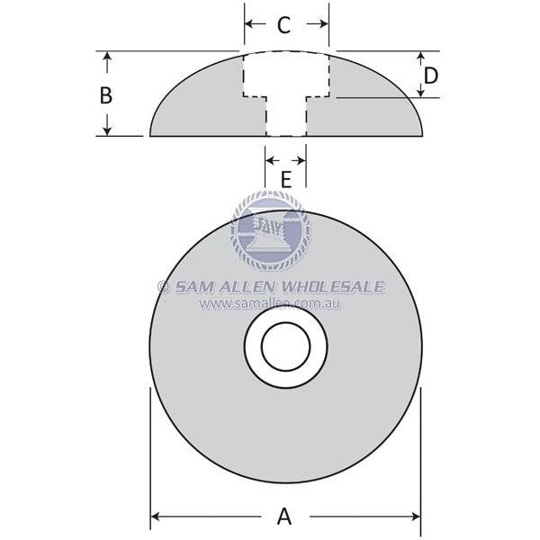 RUDDER ANODE 70MM - PAIR