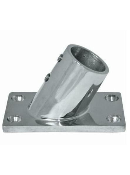 316G STAINLESS STEEL RAIL FITTINGS - 25MM - 60 DEGREE RECT. BASE