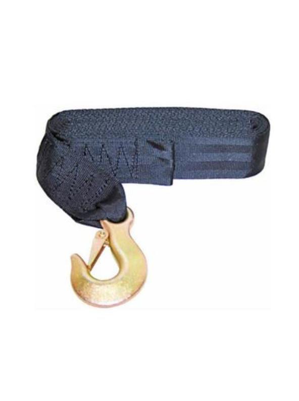 TRAILER WINCH WEBBING STRAP & SNAP HOOK 6 MTR
