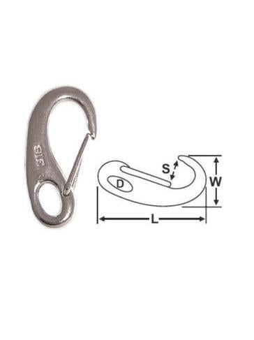 CAST SNAP HOOK - STAINLESS STEEL 100MM