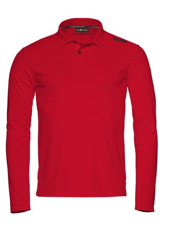 SAIL RACING BOW TECH POLO- LONG SLEEVE - BRIGHT RED