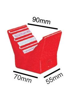 91411 3" POLY V BLOCK RED