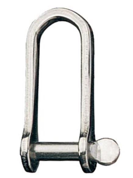 RONSTAN LONG D SHACKLE, PIN 1/4 IN: L:43MM,W:14MM