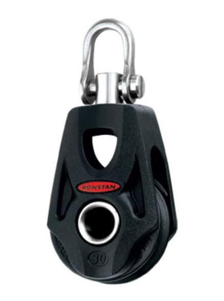 RONSTAN SERIES30 BB SWIVEL SHACKLE HEAD BLOCK WITH BECKET OPTION
