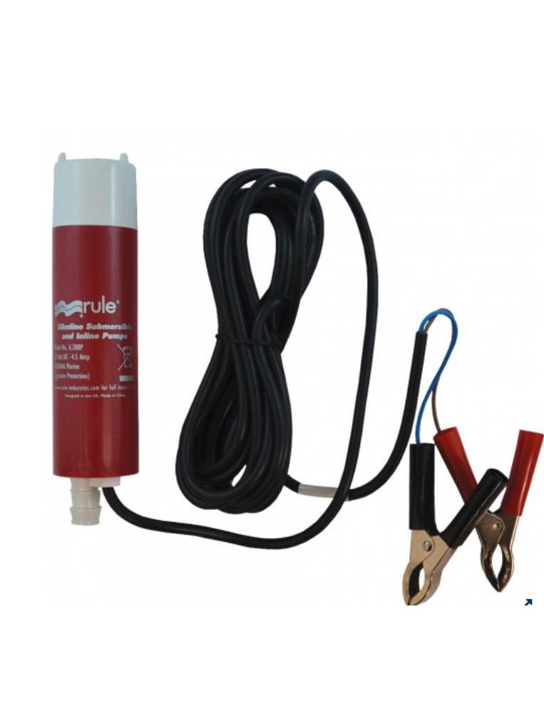 RULE 12V AMAZON SUBMERSIBLE INLINE PUMP 280 GPH