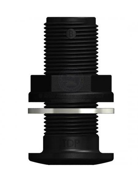 SKIN FITTING 3/4" BSP BLACK TRUDESIGN