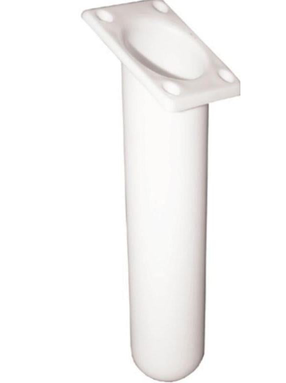 ROD HOLDER - NARROW PLASTIC - ANGLED SHAFT - WHITE