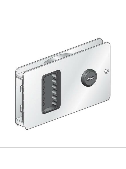 LOCK DOOR FLUSH SLIDING ALLOY - CLEAR