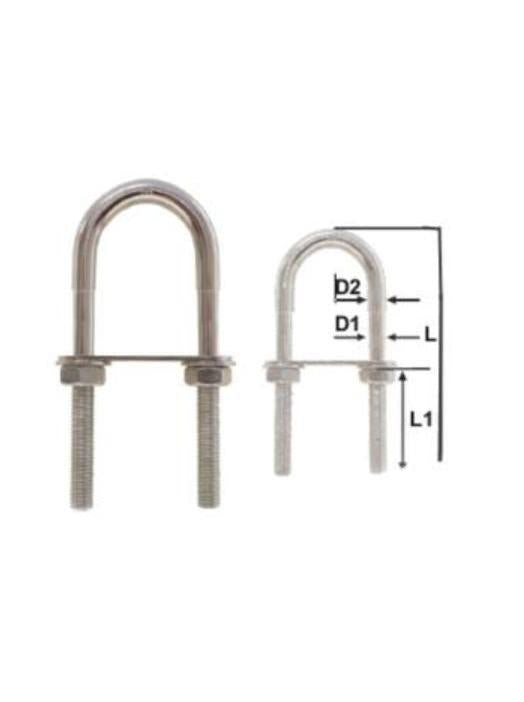 STEPPED STAINLESS STEEL U-BOLT 10 X 76MM