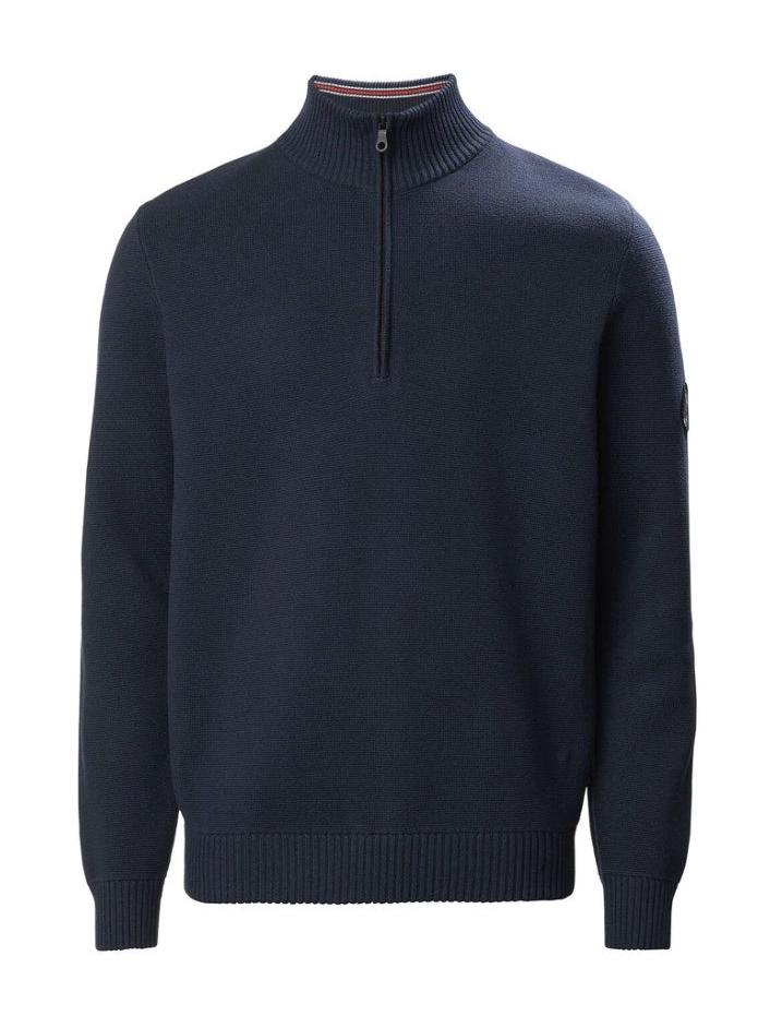 MUSTO MENS MILANO HALF-ZIP NECK KNIT - NAVY - SIZE SMALL ONLY