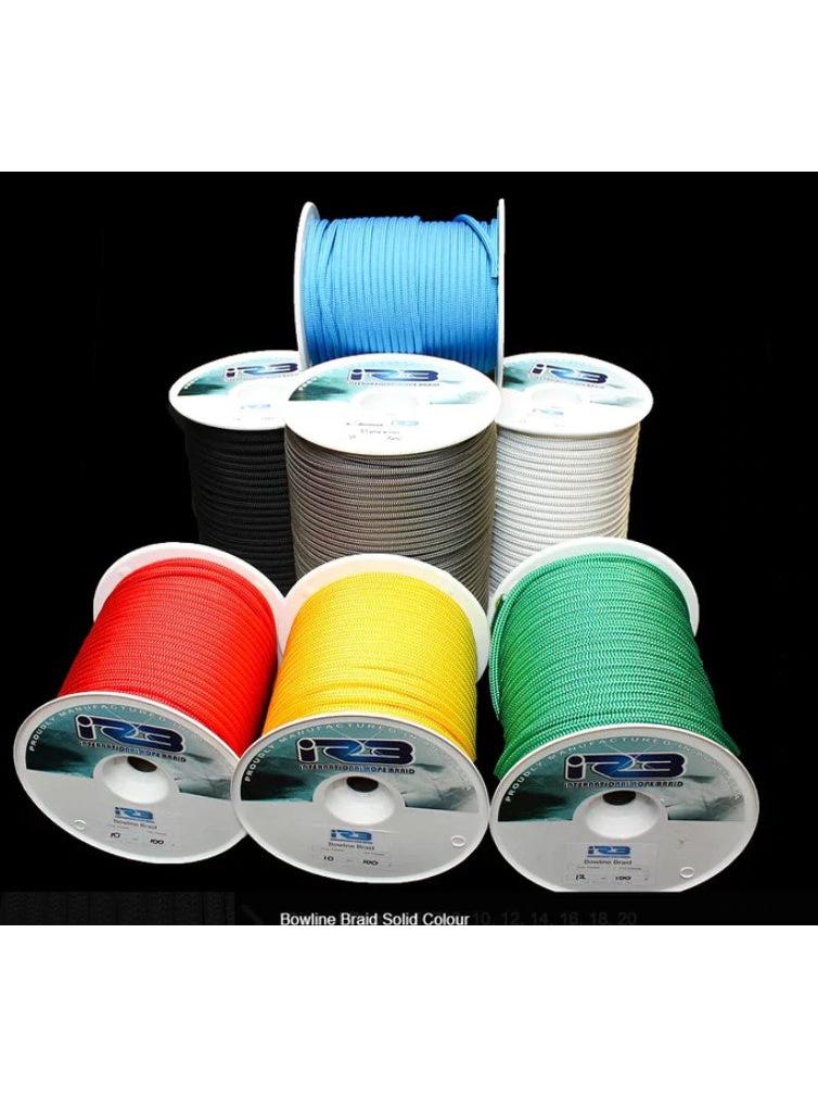 8MM BOWLINE BRAID - WHITE WITHBLACK FLECK - B/S 1747 KG SOLD PER METRE