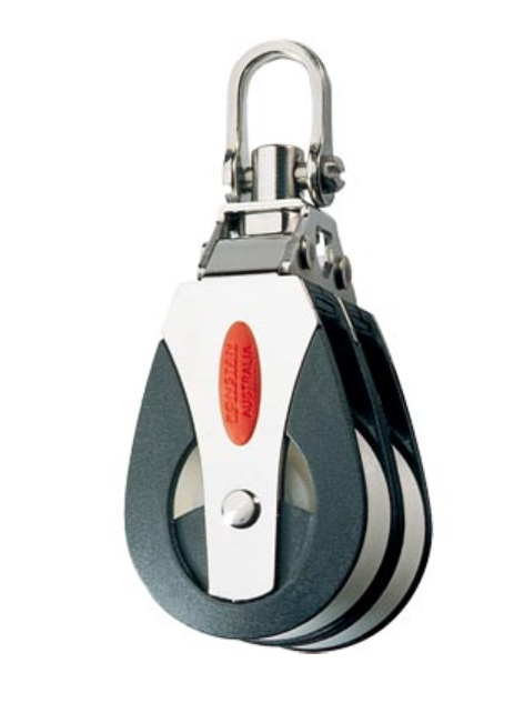 RONSTAN SERIES 40 DOUBLE BLOCK , SWIVEL SHACKLE HEAD (NON-LOCKING)