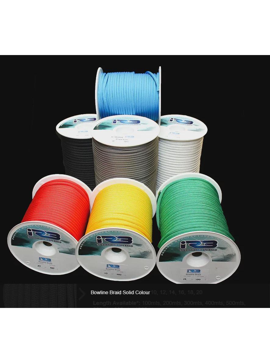 4MM IRB BOWLINE BRAID - YELLOW B/S 400KG - SOLD PER METRE