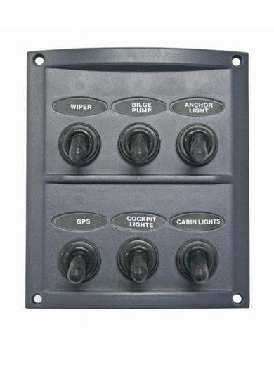 GREY SPLASHPROOF 6 SWITCH PANEL