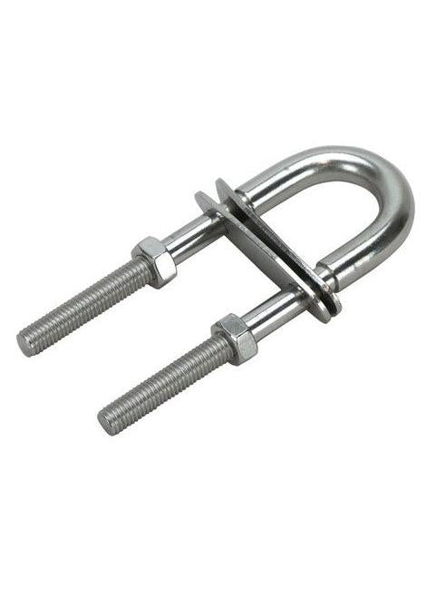 STAINLESS STEEL STEPPED U-BOLT - STEPPED WITH PLATES - 10MM X 90MM