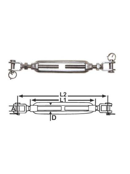 TURNBUCKLES - JAW & JAW STAINLESS STEEL - 5MM
