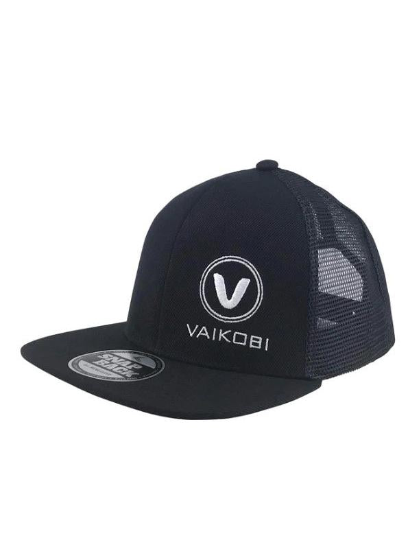 VAIKOBI YOUTH FLAT-BRIM MESH SNAPBACK CAP - BLACK