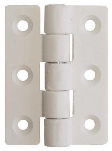 NYLON BUTT HINGES - WHITE (PAIR) - 63MM