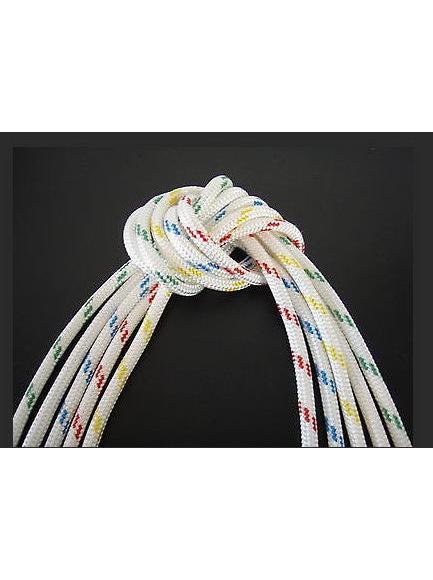 8MM BOWLINE BRAID - WHITE WITH GREEN FLECK - B/S 1747 KG - SOLD PER METRE