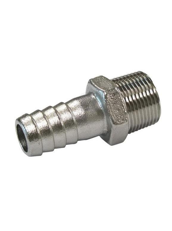 MALE HOSE TAIL - 316G STAINLESS -1/2" BSP