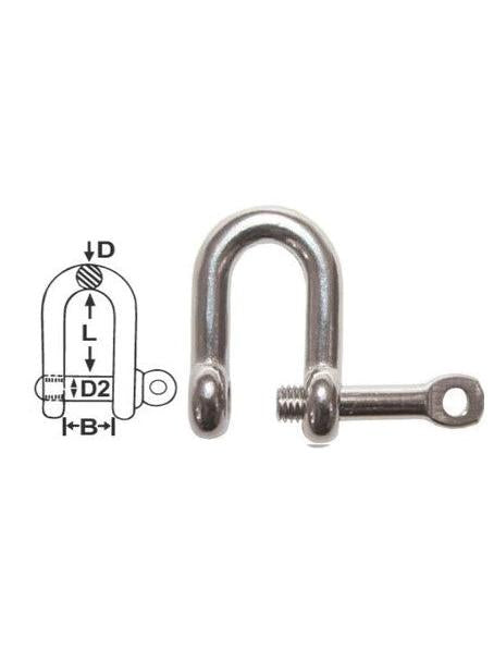 CAPTIVE PIN DEE SHACKLE - 316 STAINLESS - 5MM