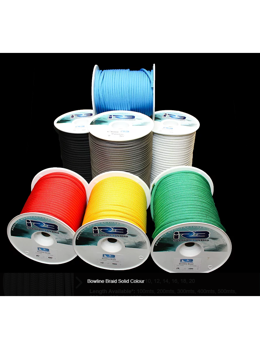 IRB 6MM BOWLINE BRAID - DB POLY - GREEN