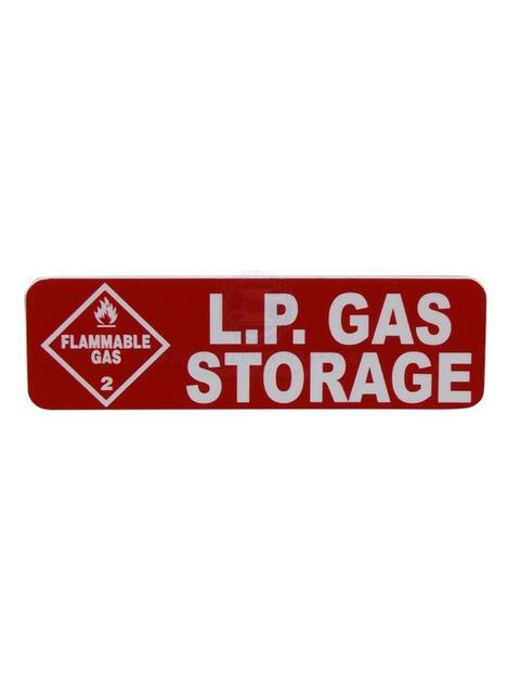 SAM ALLEN SAFETY LABEL - L.P. GAS STORAGE 100MM X 30MM 3M ADHESIVE