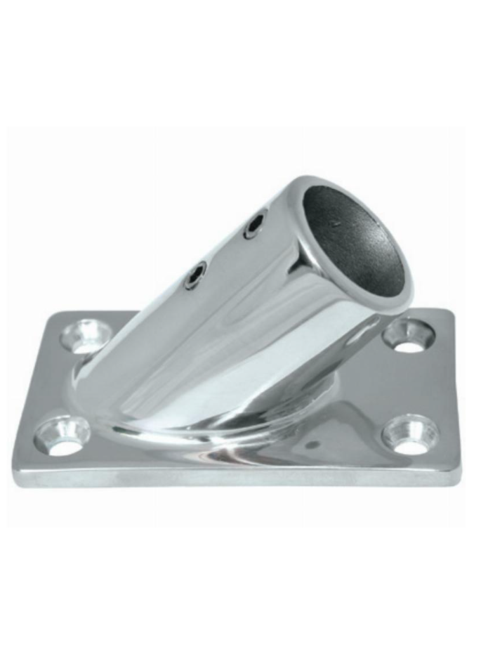 RAIL FITTINGS S/S- 45DEG RECTANGULAR BASE 22MM