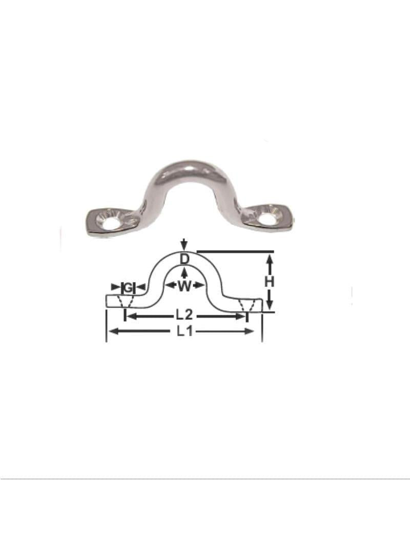 SADDLE (EYE STRAP) STAINLESS STEEL 8MM