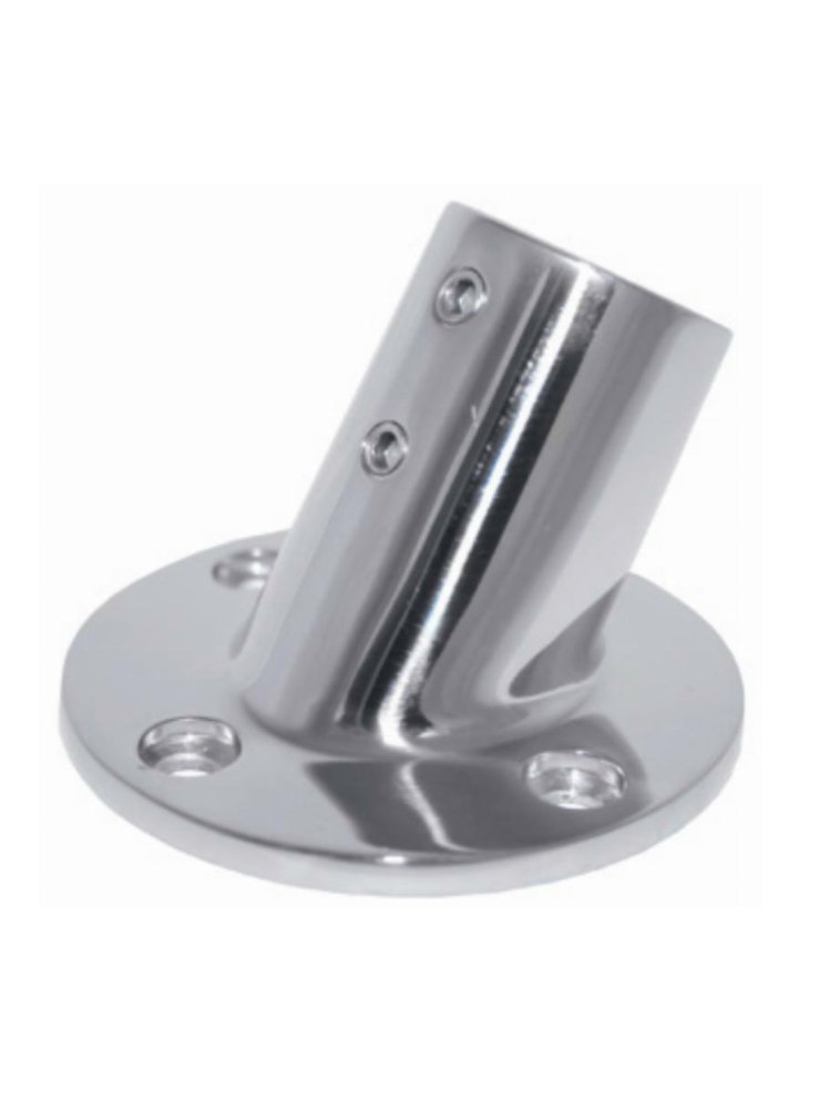 RAIL FITTINGS- S/S 60 DEGREE ROUND BASE 22MM