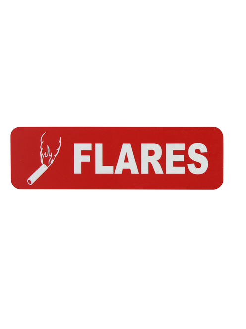 SAM ALLEN SAFETY LABEL - FLARES 100MM X 30MM 3M ADHESIVE